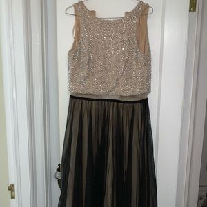 Nude sparkle top prom dress